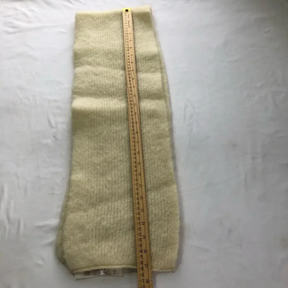 VTG Icelandic ice wool cream ivory soft scarf 100% virgin wool soft minimalist